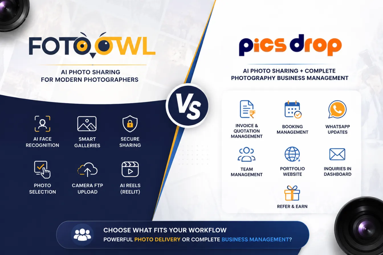 FotoOwl Alternative Picsdrop vs FotoOwl Compared